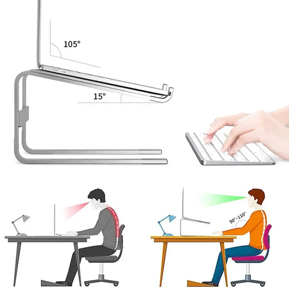 Sturdy Double Layer Laptop Stand Iron Ventilated Notebook Riser Universal Base Detachable Mount Notebook Stand Ergonomic Support