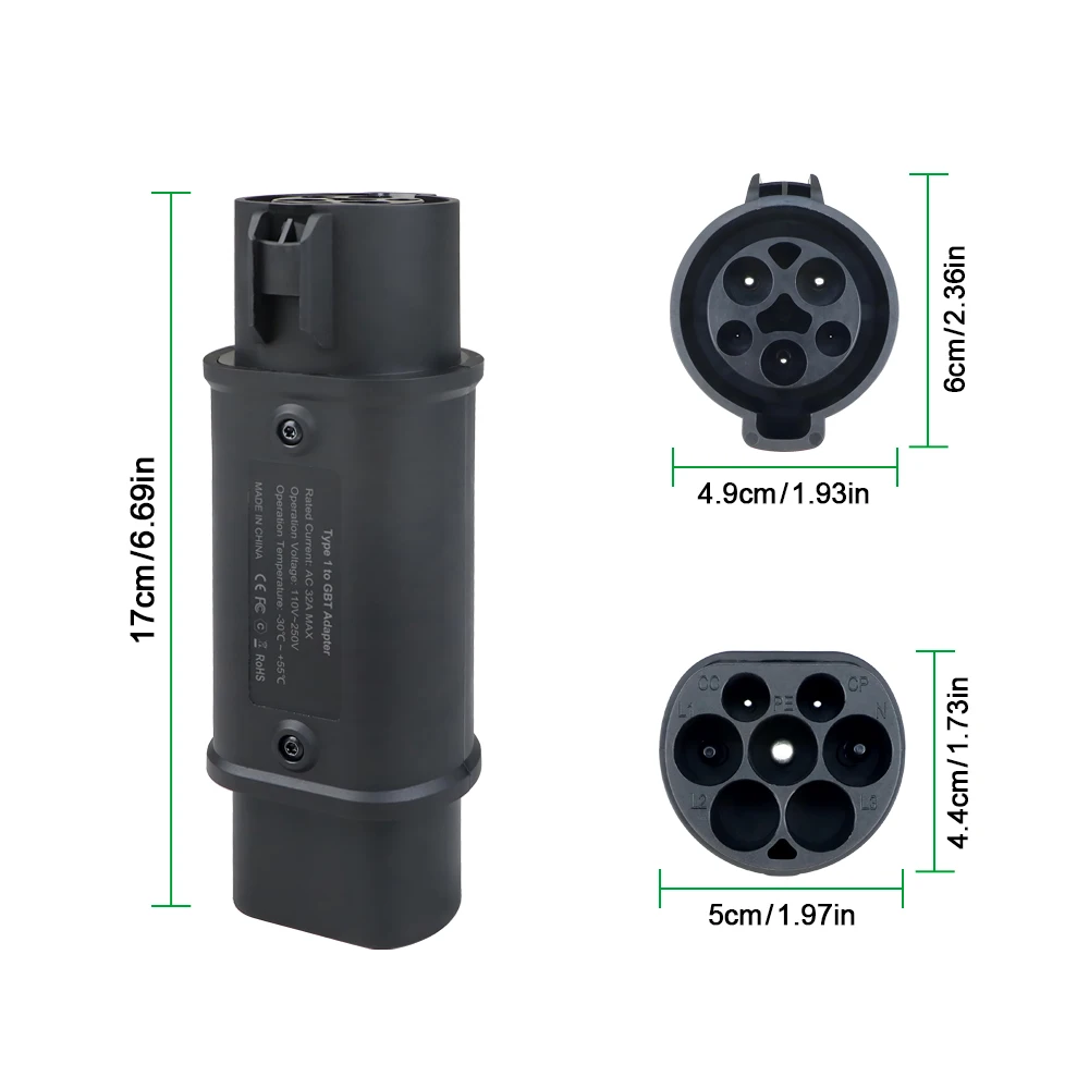 Isigma EV Charger Connector Type 1 to GBT Adapter Electric Vehicle Charging Adapter SAE j1772 to GB/T EVSE Charging Converters