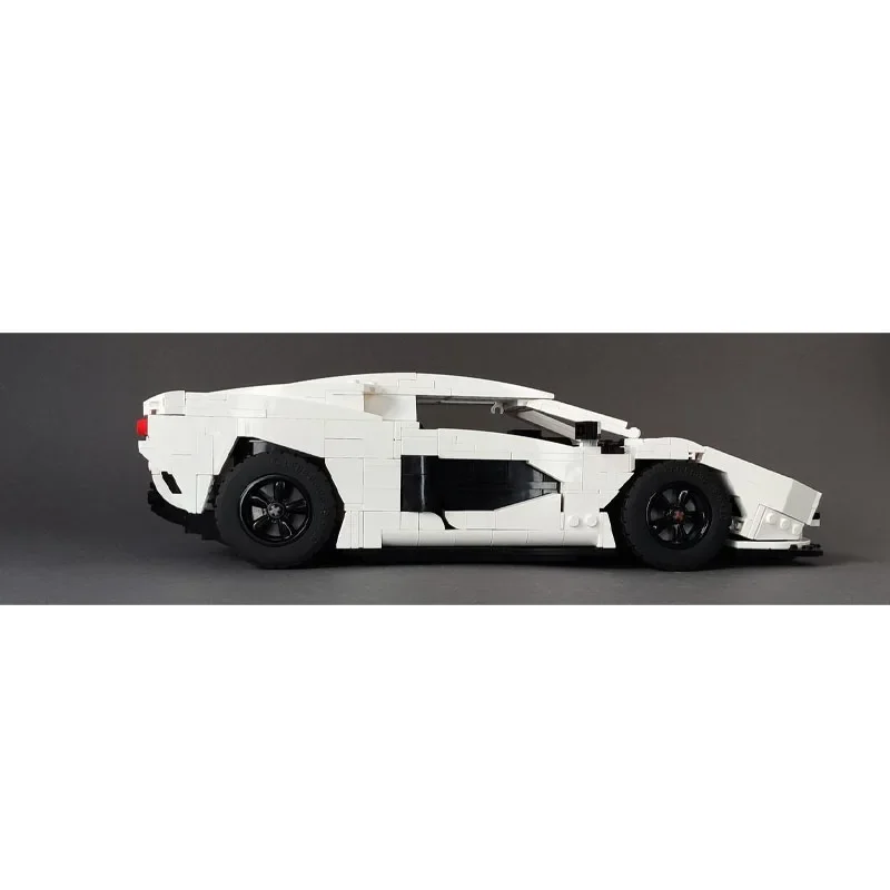 MOC- 159282   Witte Supercar LPI 800-4 Montage Splicing Bouwsteen Model 1202 Bouwsteen Onderdelen Kinderen Verjaardag Speelgoed Cadeau