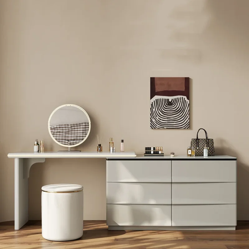 European Cosmetics Dressing Table Girl Luxury Living Room Mobile Storage Vanity Table Mirror Mesa De Maquillaje Home Furniture