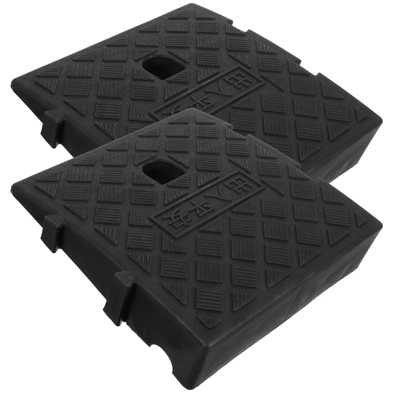 

2 Pcs Plastic Triangular Pad Automotive Ramps Driveway Lawn Mower Car Heavy Duty