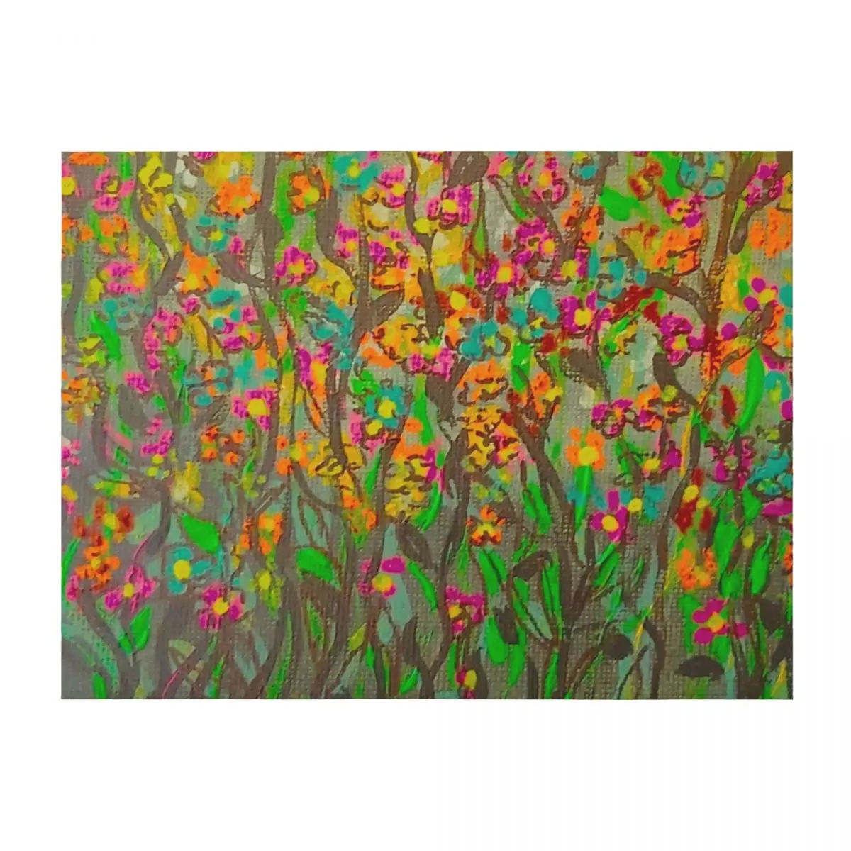 

Florets (5) - Wild Flower Meadow Throw Blanket Personalized Gift Travel Bed linens Weighted Blankets