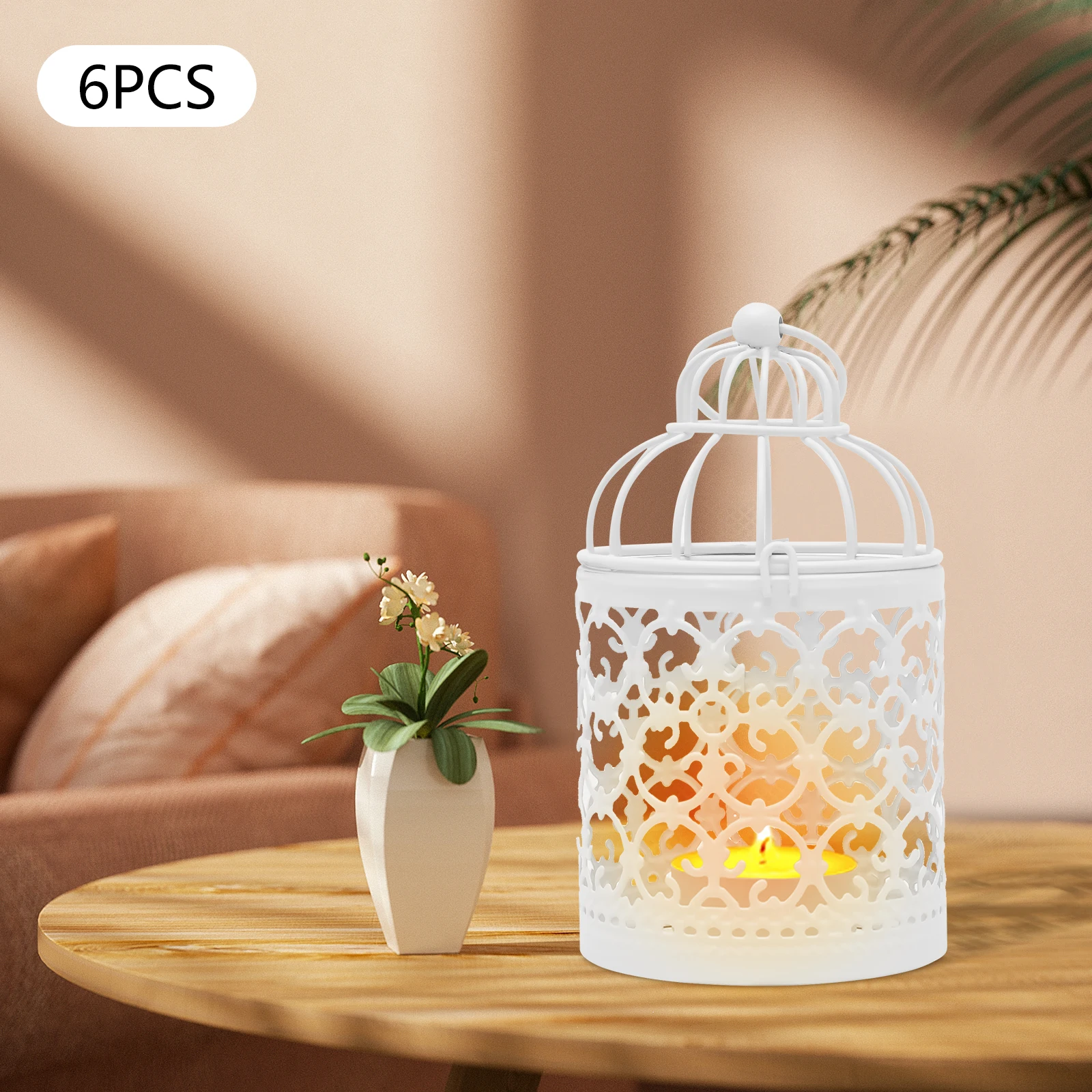 

Retro Hand‑Welded Metal Birdcage Candle Holders, Warm Shadow‑Creating Design For Wedding Party Proposal Atmosphere