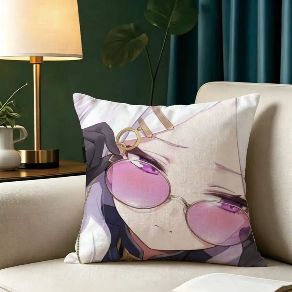 B-Blue A-Archive S-Sorasaki H-Hina Square Double-Sided printed Pillow Case Bedroom Bedside Pillow Sofa Cushion Cover
