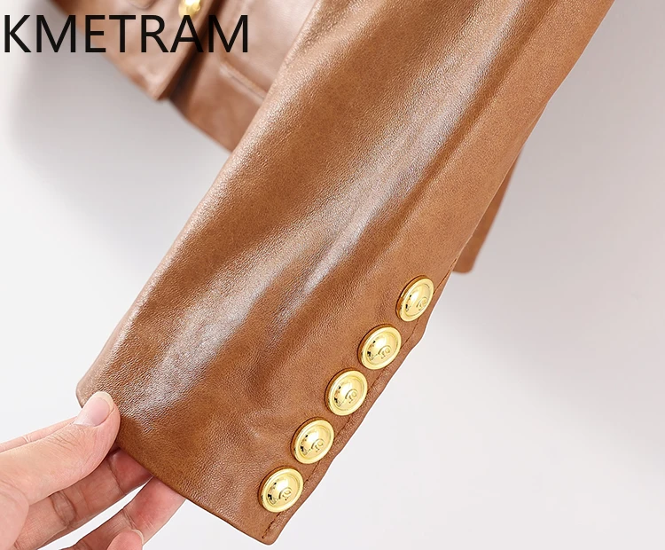 100% strato superiore giacche di pelle di pecora donna cera olio giacca corta in pelle gialla 2025 Nuovo in capispalla autunno abbigliamento donna arrivoات