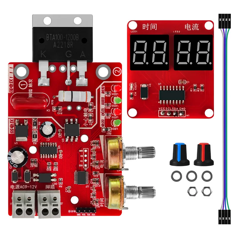 Placa de Controle DIY AC9-12V NY-D01 40A/100A para Máquina de Solda a Ponto com Painel de Soldador, Ajuste de Tempo e Corrente, Display Digital