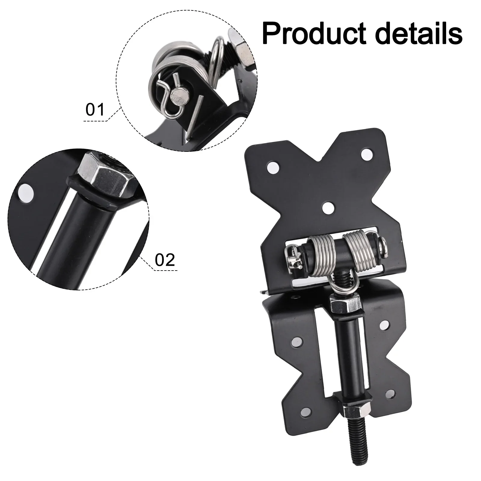 Baby Safety Bad Weather Black Heavy Duty Hardware 2pcs Outdoor Gate Hinges Spring Hinge Sturdy Swinging 90 Degree