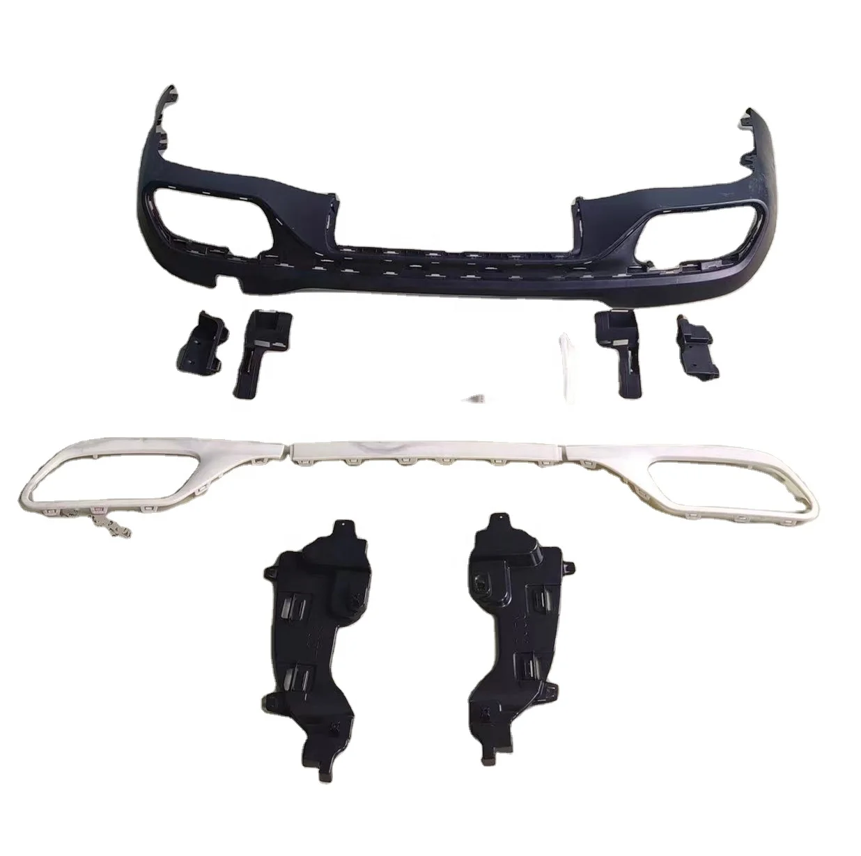 

Dream Garage High Quality Rear Bumper Lip Diffuser With Exhaust Tips For C Class W206 Upgrade To C63s Style