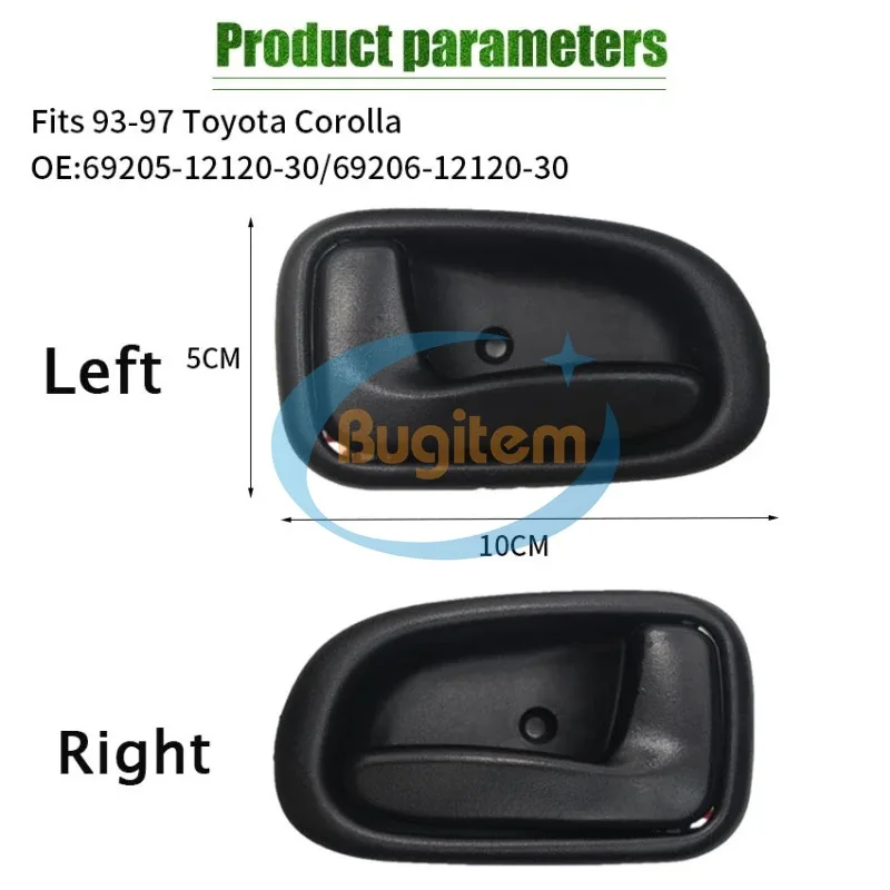 4PCS/Set New Car Left Right Interior Door Handle For Toyota Corolla 1992-1997 69206-12120 69206-12130 69205-12120 69205-12130
