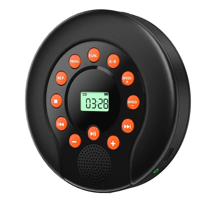 B04B-Rechargeable 1500Mah Portable CD Player Audio Cassette Player With Dual Stereo Speakers, Car AUX/USB Playback Player A