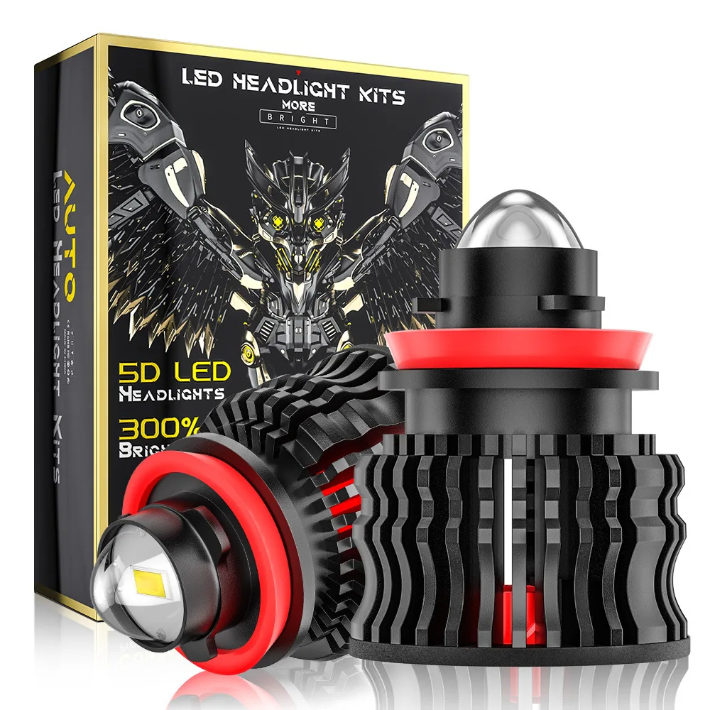 2PCS New two-color fog light H8/H9/H11 with lens 60W laser led fog light automotive LED headlight throw