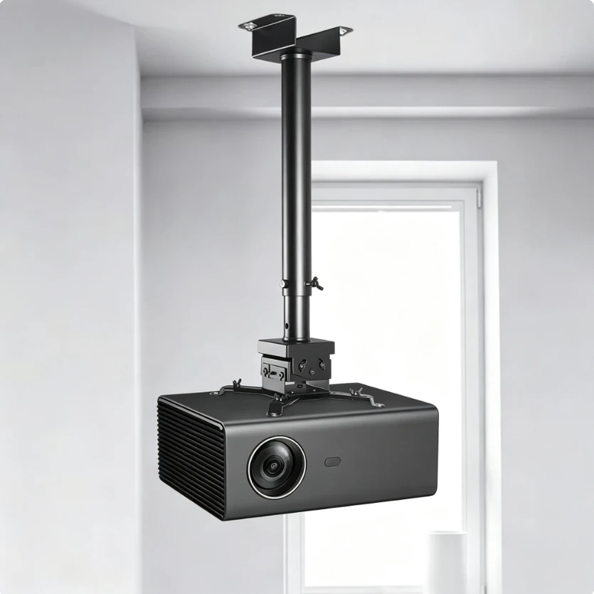 FY Heavy Duty Retractable Projector Ceiling Mount Universal Adjustable Bracket For Home Theater Office Classroom Installation
