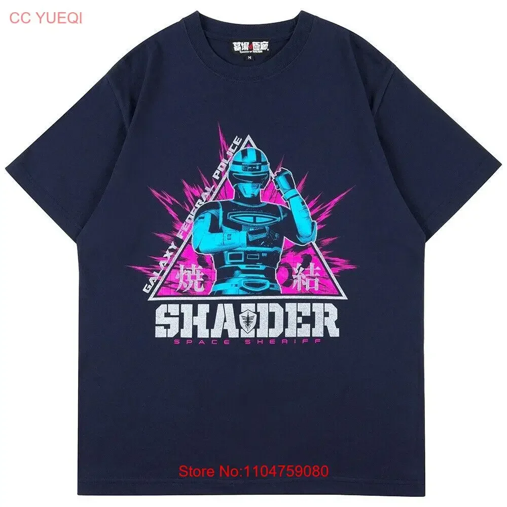 Space Sheriff Shaider T shirt Navy L Tokusatsu Japan Limited Cosplay vintage Washed Unisex Casual Soft homme streetwear
