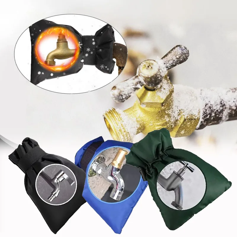 

Winter Insulated Faucet Cover Waterproof Tap Sock Anti Freeze Spigot Protector Protective Bag for Yard Pipes Frost Protection