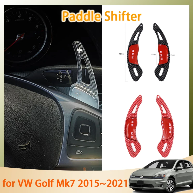 For Volkswagen VW Golf 7 Mk7 R-Line GTI 2013~2021 2016 2017 2018 Carbon Fiber Car Steering Wheel Shift Paddle Extension Shifters