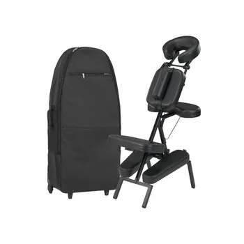 Image Large Size Portable Massage Chair-Lightweight Aluminum Tattoo Foldable-Sitting Posture Folding Massage Chair-in Black