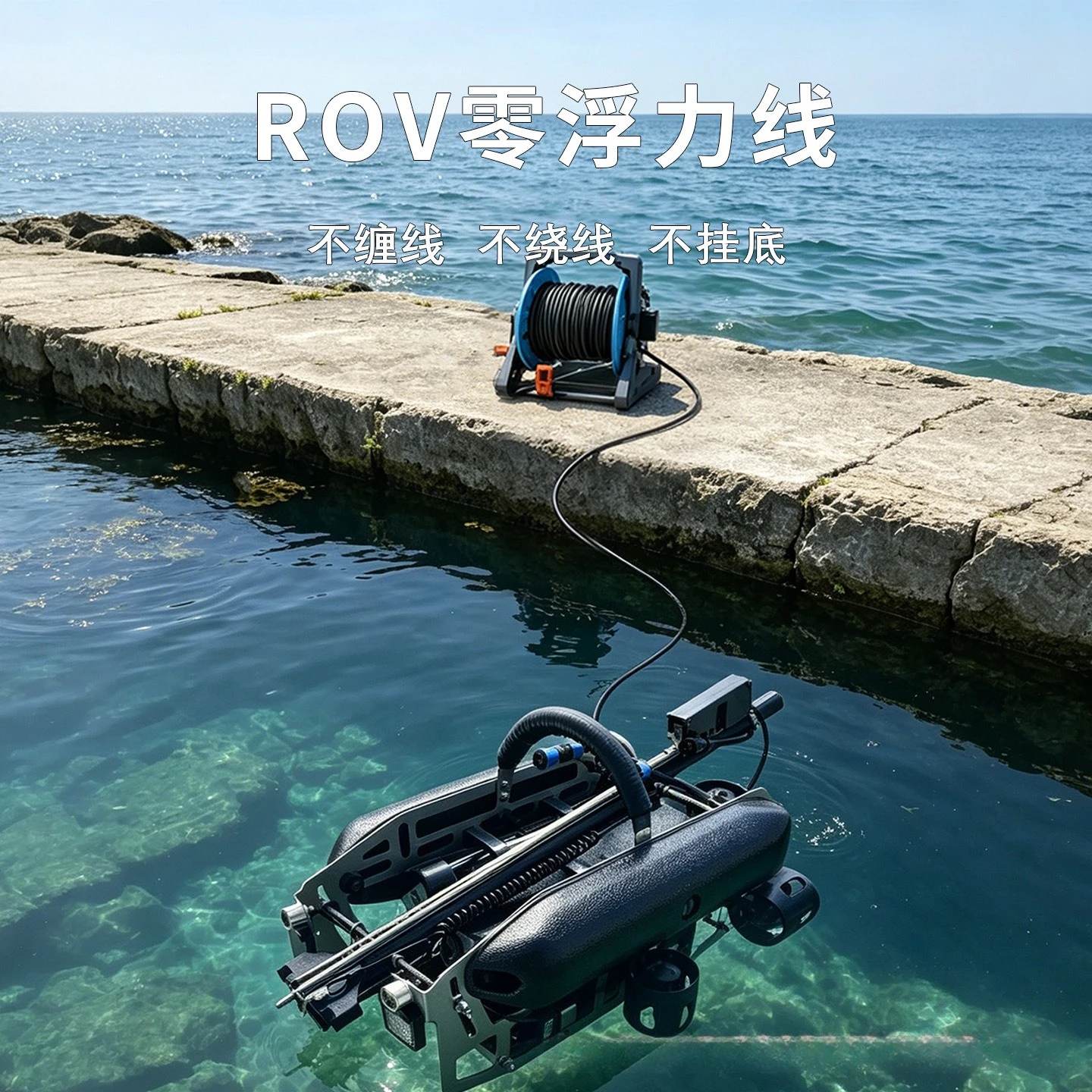 Applicable to 5 Thruster Underwater ROV Robot HD Visual Camera Underwater Detection Filming Device for Sea Fishing Search Rescue