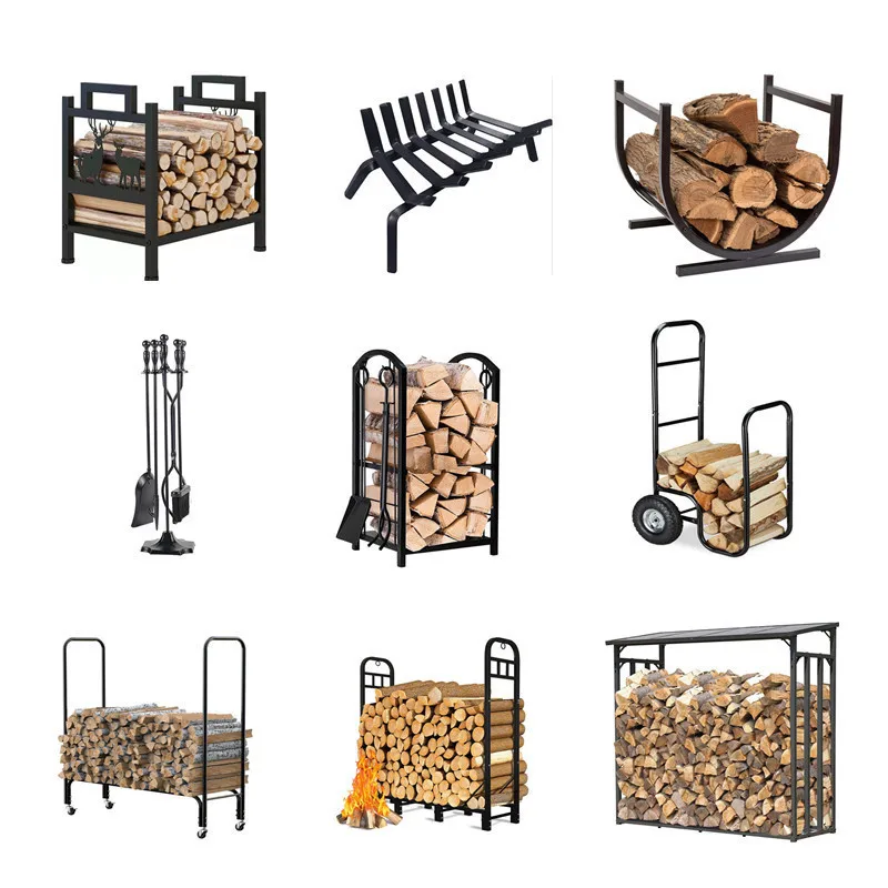 Fireplace Tools Burning Bracket Firewood Firewood Stacking Rack Storage Wooden Storage Rack Finishing
