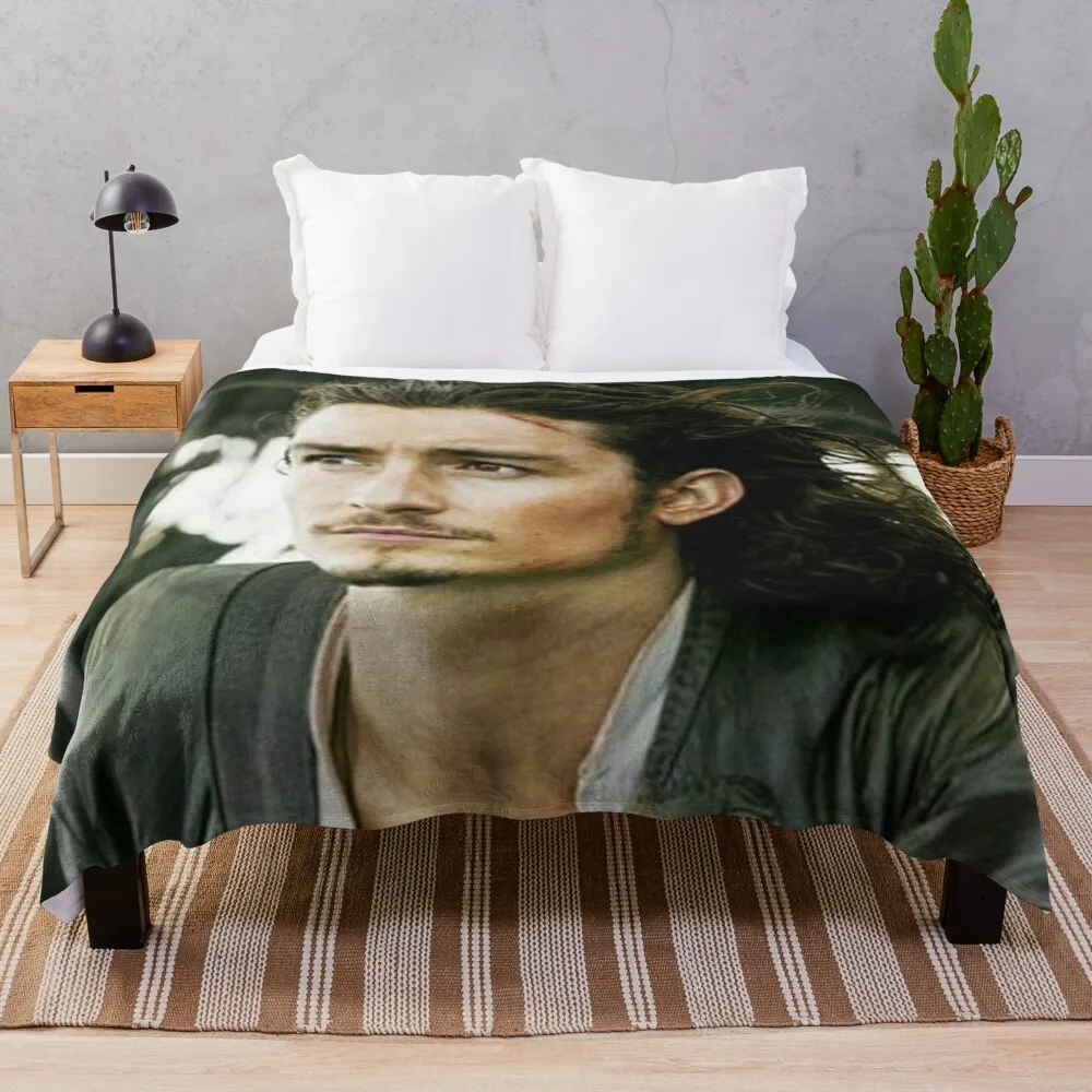 Orlando Bloom Throw Blanket Dorm Room Essentials Vintage for sofa Blankets