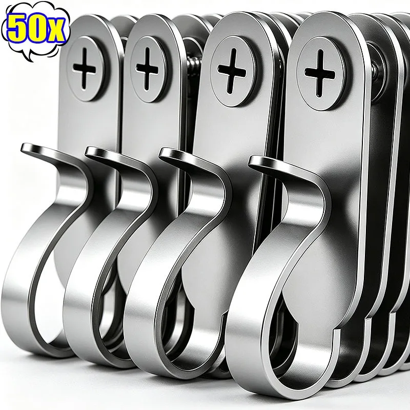 Stainless Steel U Shaped Hooks Rustproof Anti Slip Screw Heavy Duty Hanging Hooks Outdoors String Lights Plant Hanger Wall Hook