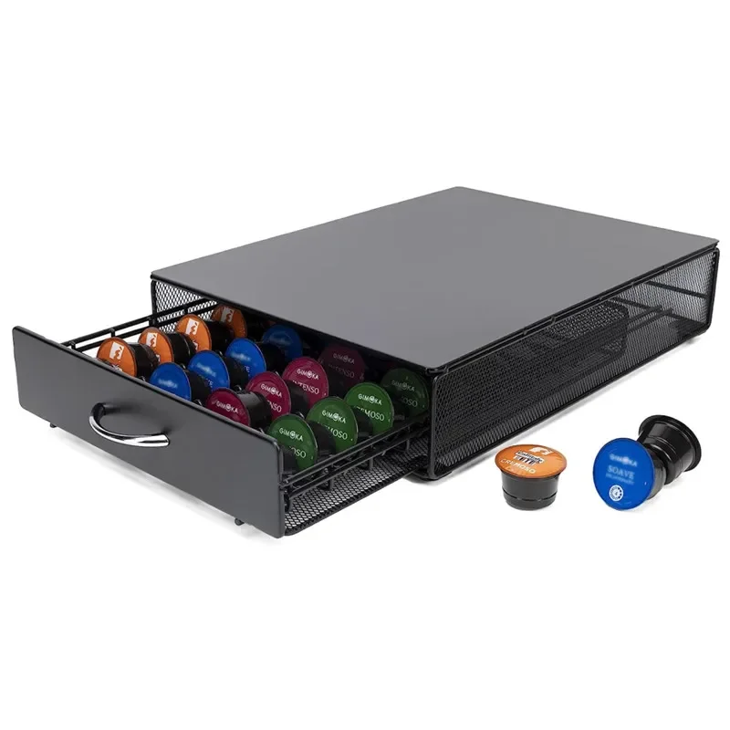 40 Cups Coffee Nespresso Capsule Drawer Holder Coffee Pod Storage Rack Stainless Steel Vertuo line Stand Organization