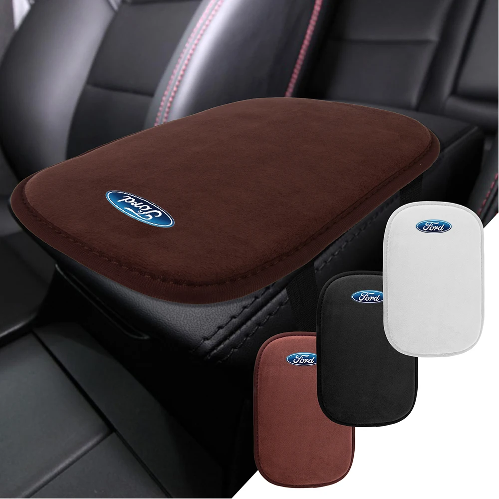 Car Armrest Box Height Pads Suede Armrest Cushion For Ford Focus MK2 MK5 Fiesta Mondeo Edge ST Mustang Auto Interior Accessories