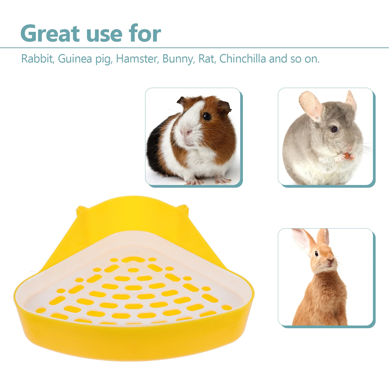 

Abs White Generic Pet Potty for Small Animals Toilet Bedding Triangular Urinal Pan Mini Animal Supply