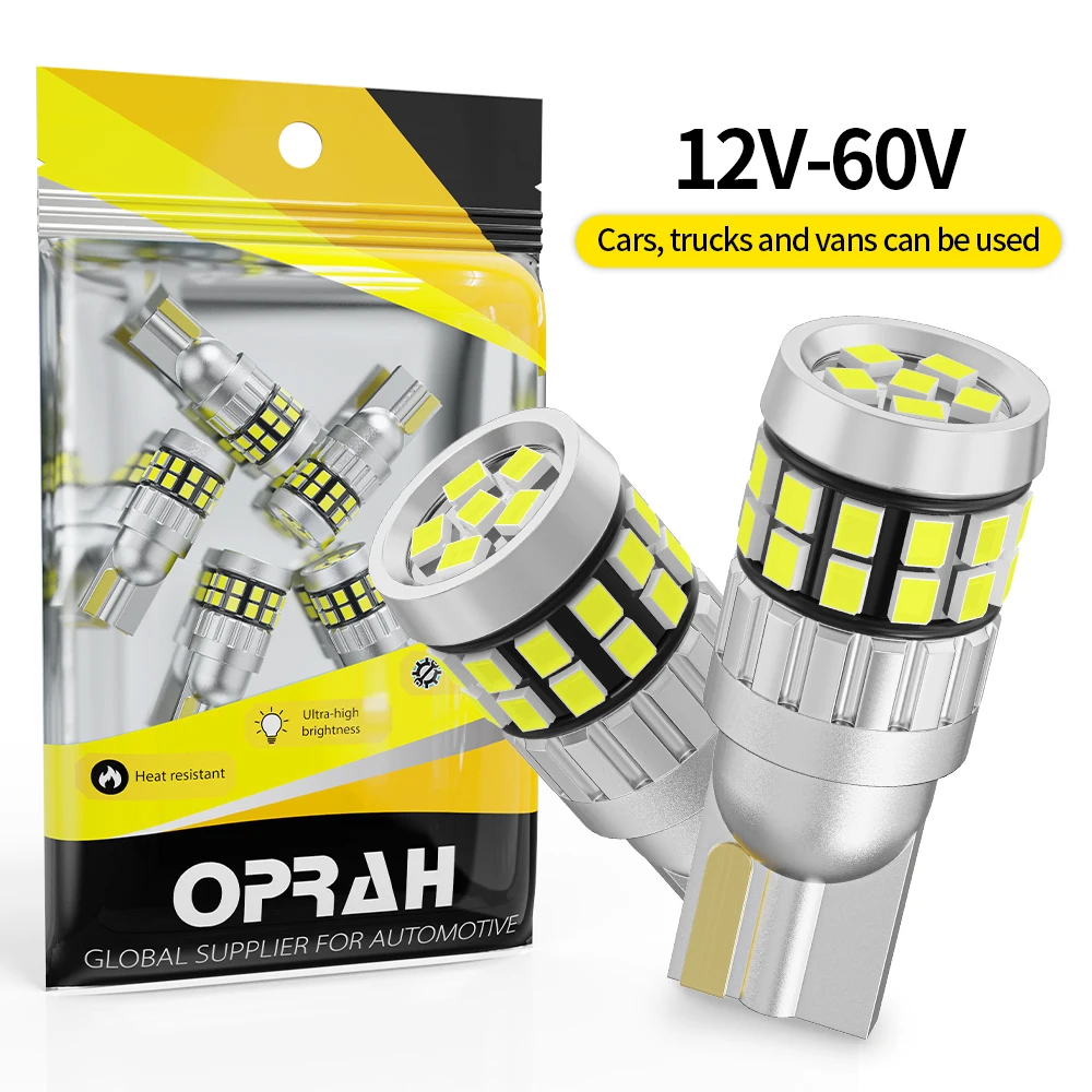 

Oprah 2 шт. W5W T10 светодиодный ная лампа высокой мощности Canbus 2016 30SMD 12 В 24 в детали для салона автомобиля