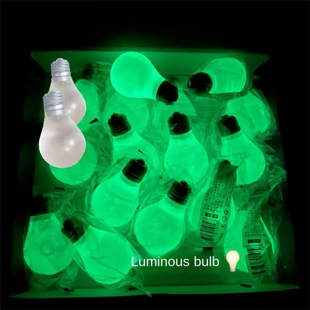 4Pcs Slow Rebound Light Bulb Squeeze Toys Glow in Dark Luminous Balls Pinch Toy 3D Pinch Bulb Simulation Bulb Squeeze Toys