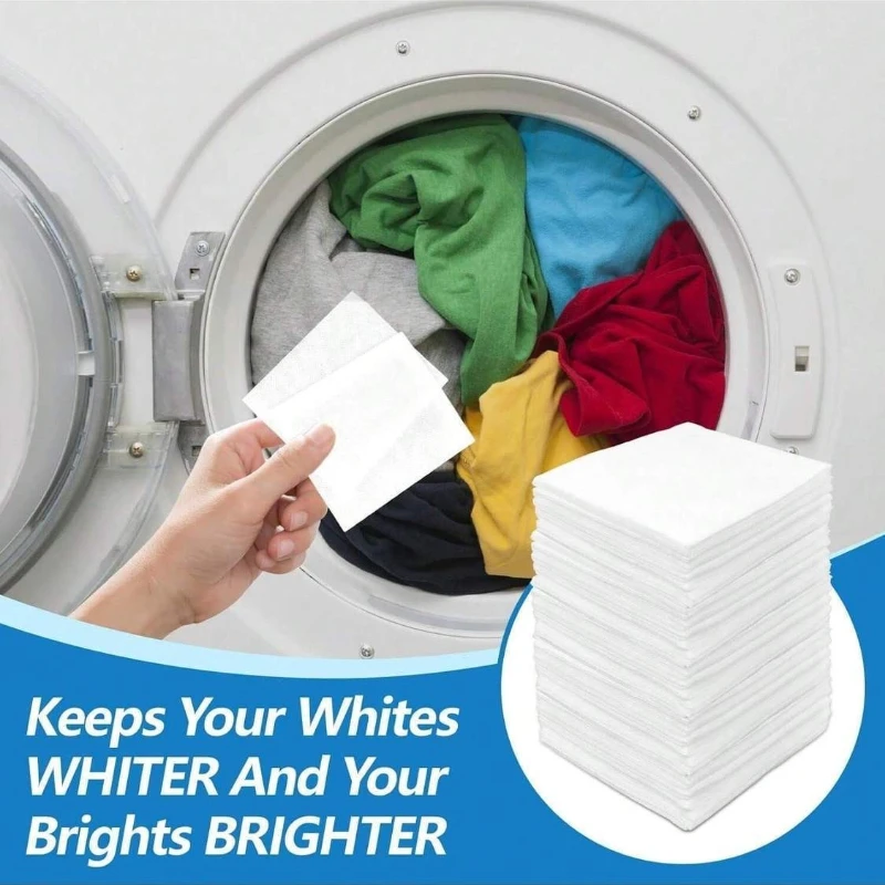 50/100PCS Laundry Color Absorbing Paper Anti-dyeing Laundry Tablets For Washing Machine Clean Clothes Color Catcher Sheets