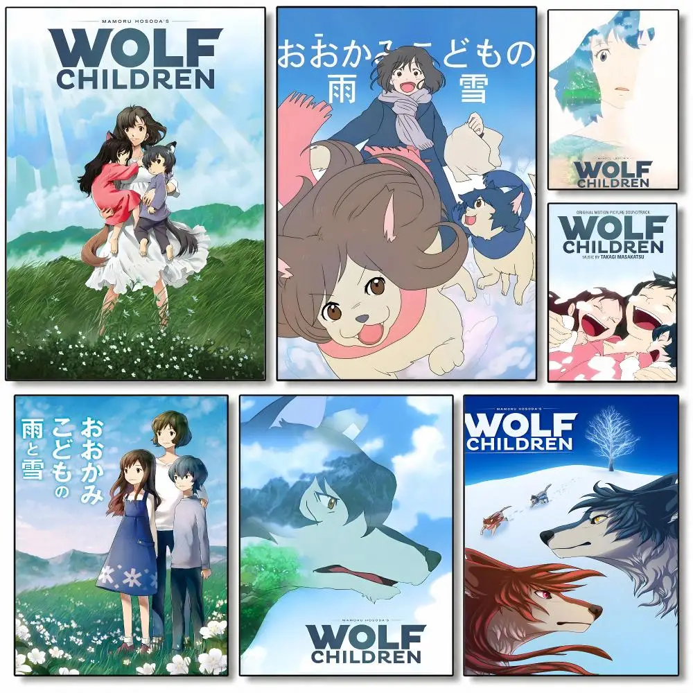 ANIME T-The Wolf Children A-Ame and Yuki Poster High Quality Wall Art for Home Bedroom Living Hallway Perfect Gift