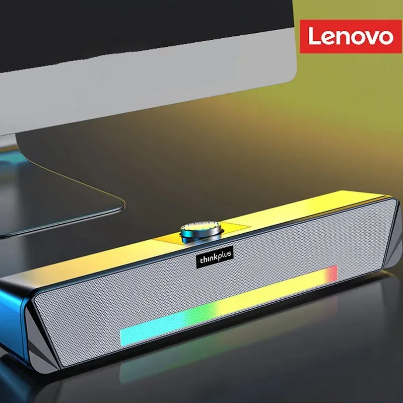 Choice Original Lenovo TS33 Wired Bluetooth 5.0 Speaker Surround Sound Bar Audio Speaker Computer Subwoofer For Desk