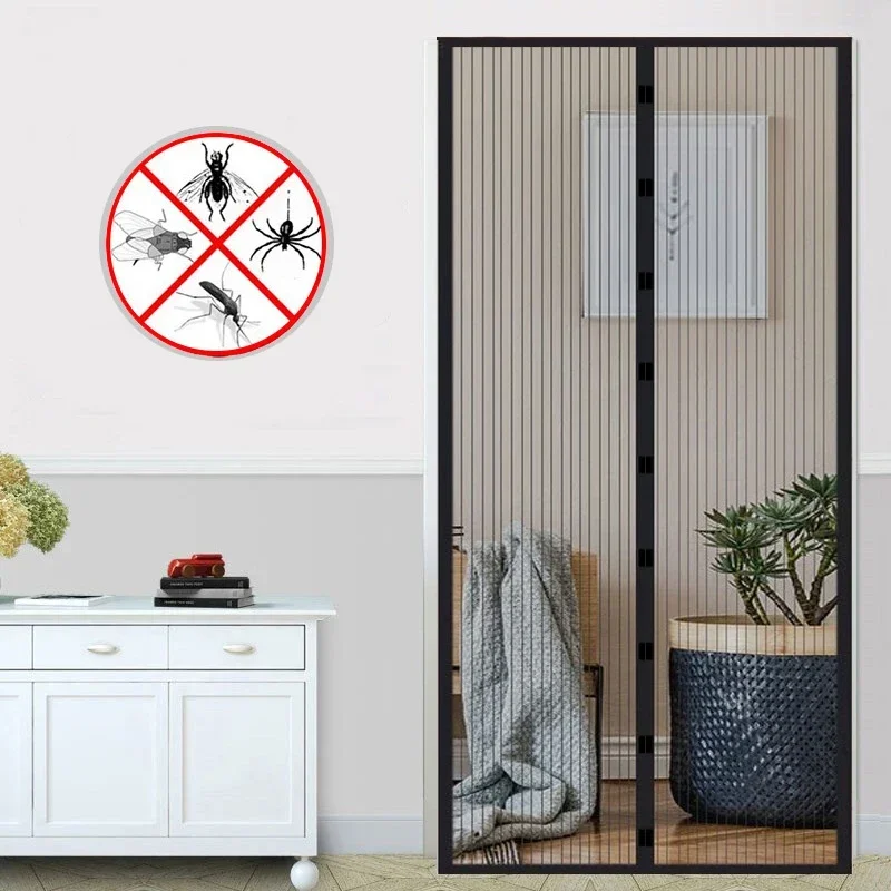 Anti Mosquito Curtains 1 Set Summer Anti Insect Fly Bug Net Automatic Closing Door Screen Kitchen Magnetic Ployester Fiber Mesh