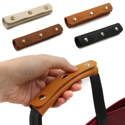 2 Pieces Leather Luggage Handle Wraps Handbag Handle Grip Protectors, Soft Purse Strap Cover Pad with Brass Clasps