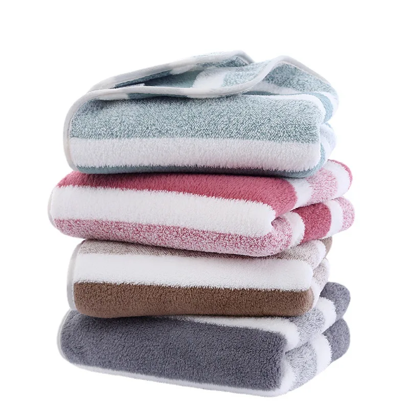 2PCS Quick-Drying Striped Towel Set Thickened Absorbent Soft Towel Bathroom Experience Bath Towel for Home Bathroom SPA Or Hand 6