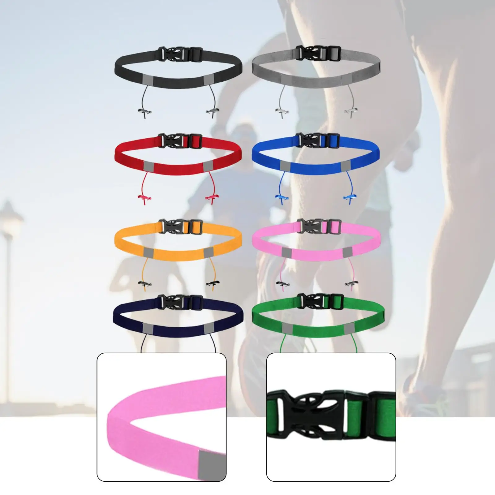 Elastic Running Race Number Belt Lightweight Polyester Adjustable Convenient for Triathlon Accessories Trail Runs