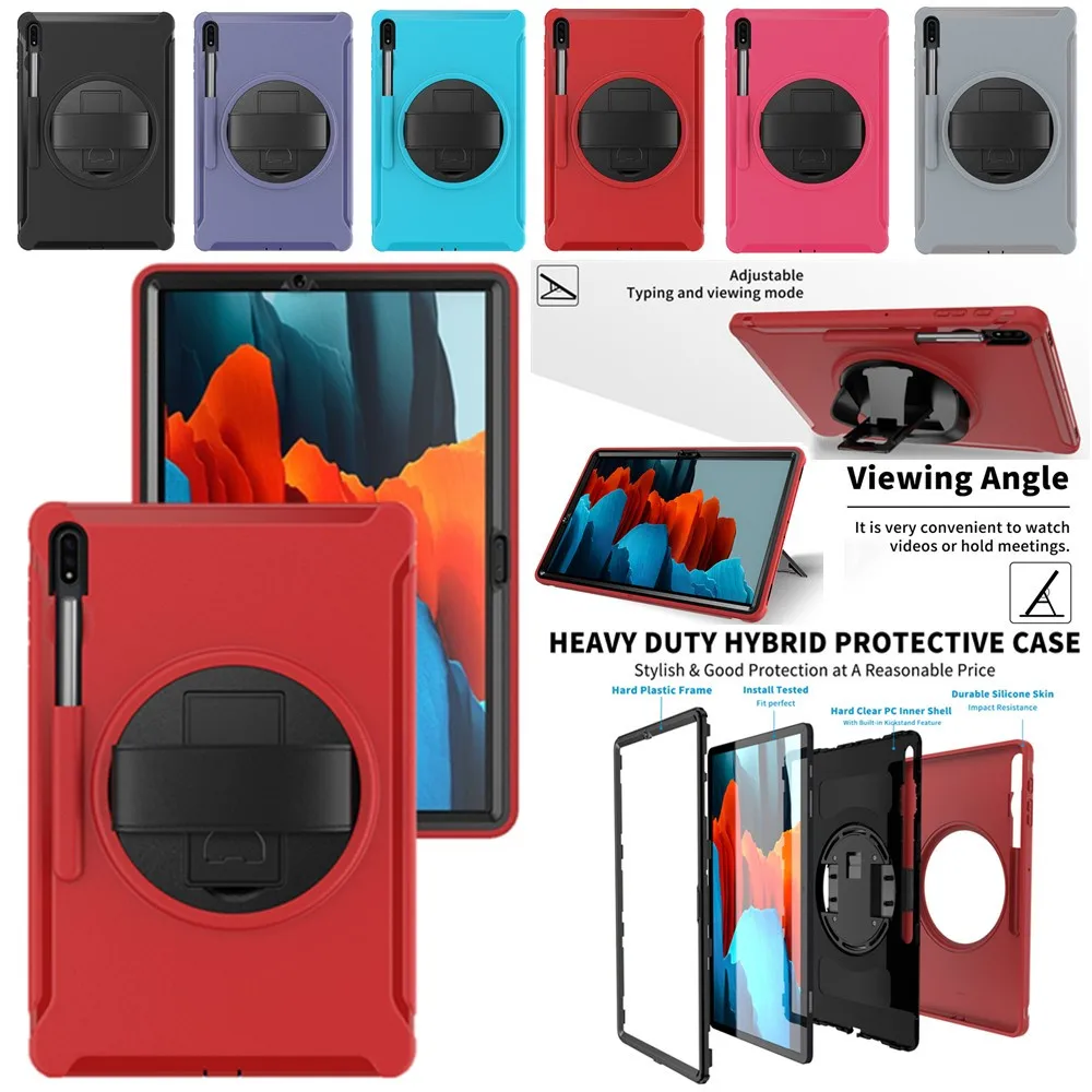 

Samsung Galaxy Tab S8 Plus X800 X806 S7 Fe T730 T735 T736 T733 S7 Plus T970 T975 12.4 2022 Shockproof Case Rotating Stand Cover