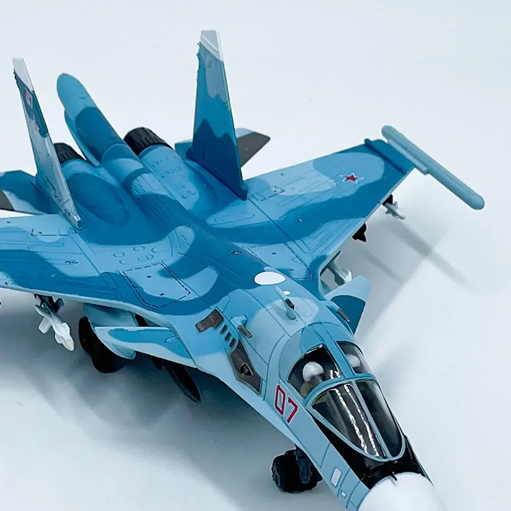 Diecast 1: 100 Scale Russian Sukhoi Cy-34 Su-34 SU34 Fullback Aircraft Model Alloy and Plastic Decorative Model Toy