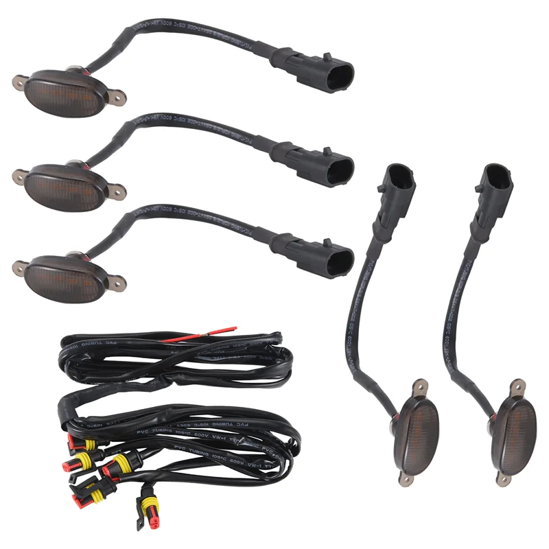 A51K-5PCS أضواء الشواية الأمامية للسيارة مناسبة لدودج دورانجو 2011-2021 رابتور مصبغة LED عدسة سوداء