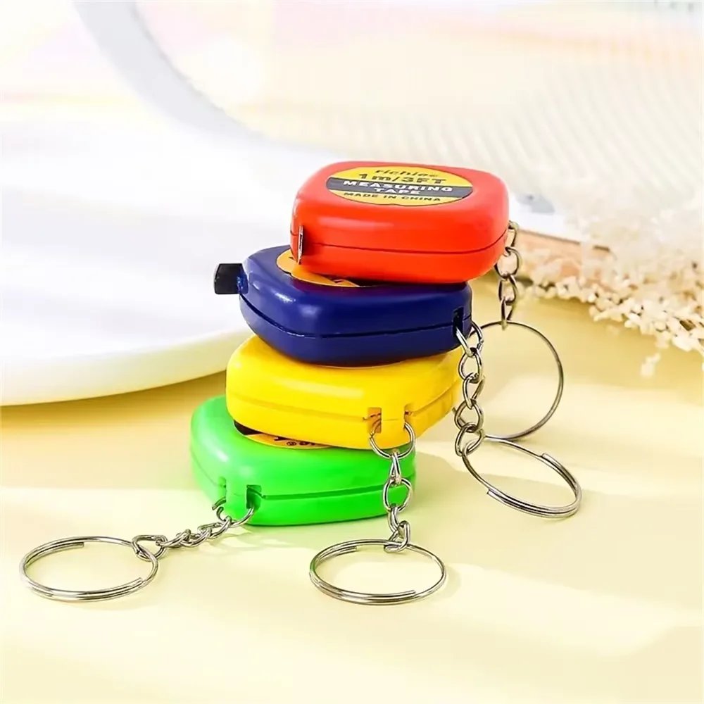 1pcs Mini Portable Sewing Tailor Fabric Ruler Retractable Soft Ruler with Keychain Measurer