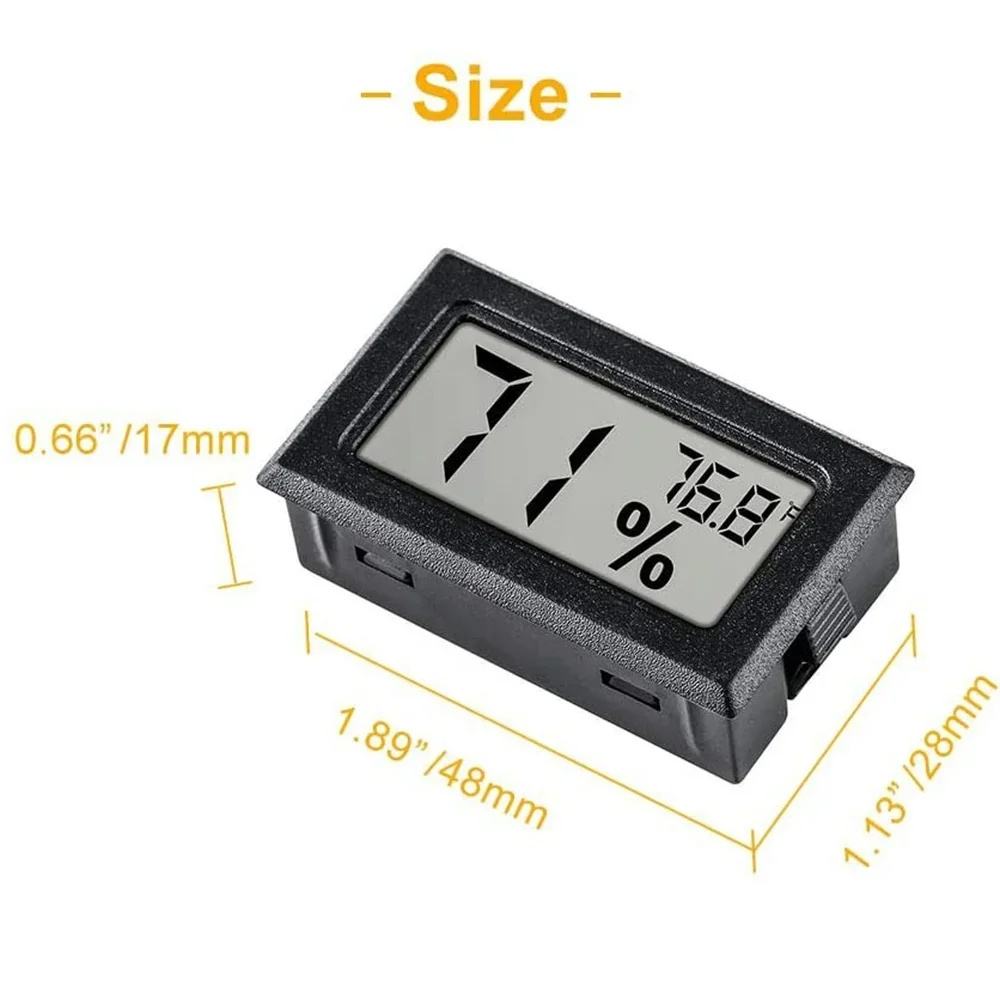 Mini Digital Hygrometer Gauge Indoor Thermometer LCD Monitor Temperature Outdoor Humidity Meter Display (℉) Display (℃) 1PC