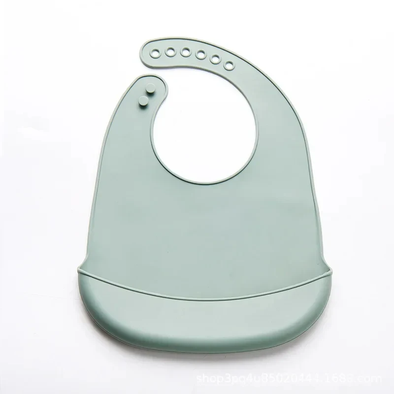 Imagen 4: 1-4 unidades de baberos ajustables e impermeables para bebés, de silicona suave apta para uso alimentario, toalla para la saliva de recién nacidos, paño para la baba de niños