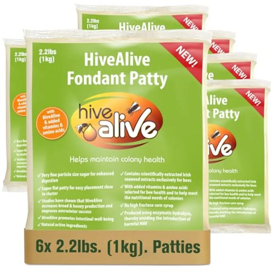 

Fondant Bee Food Supplement Easy to Use Feed Enhancer Prevents Starvation During Overwintering HiveAlive Feeding Program