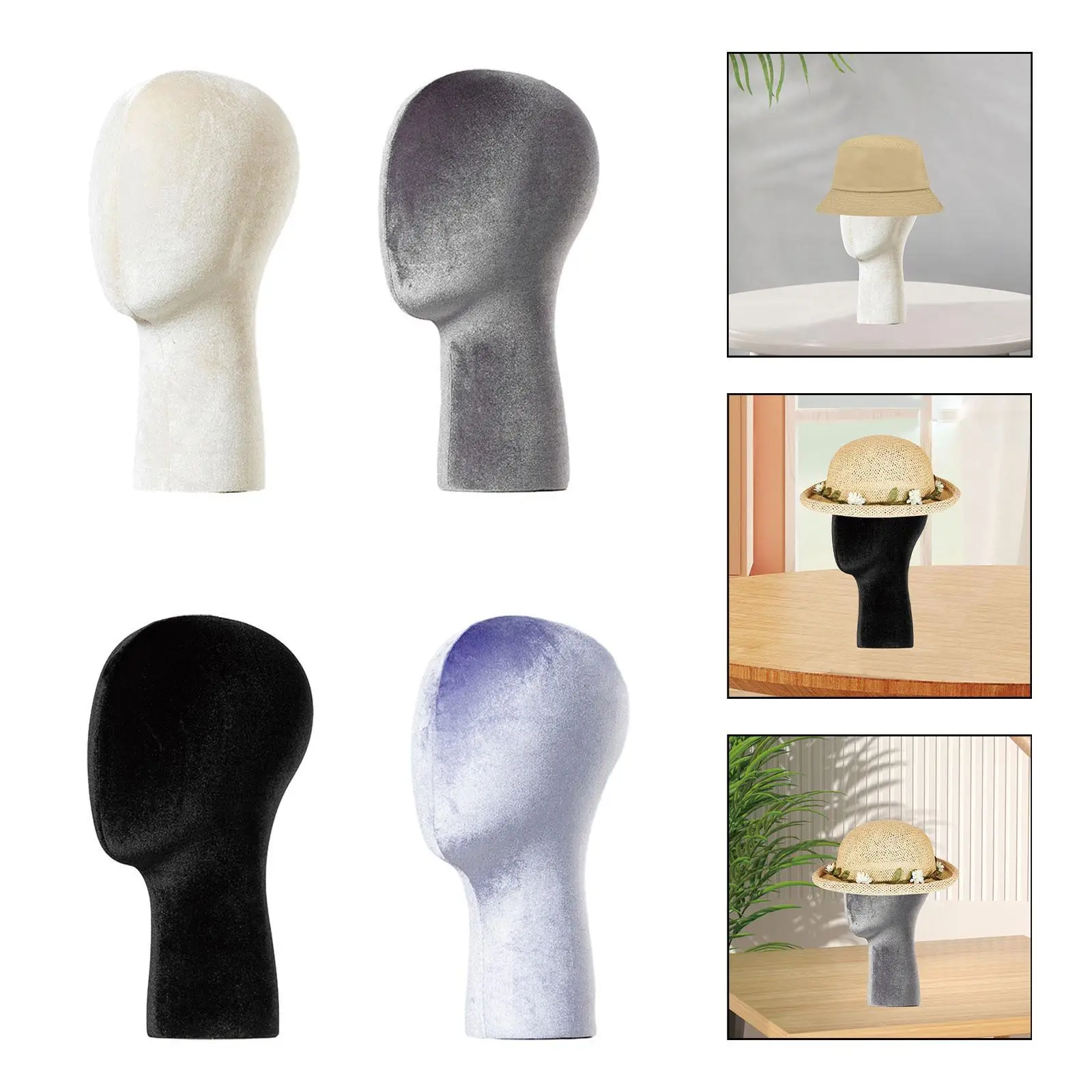 

Mannequin Head Model Fashion Hat Display Stand Manikin Head Hat Caps Wig Display Holder for Styling Drying Home Salon