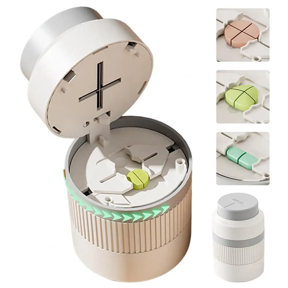 Pill Cutter for Seniors Easy to Use Pill Splitter Portable 3-in-1 Pill Cutter Splitter Grinder with Storage for Small for Home