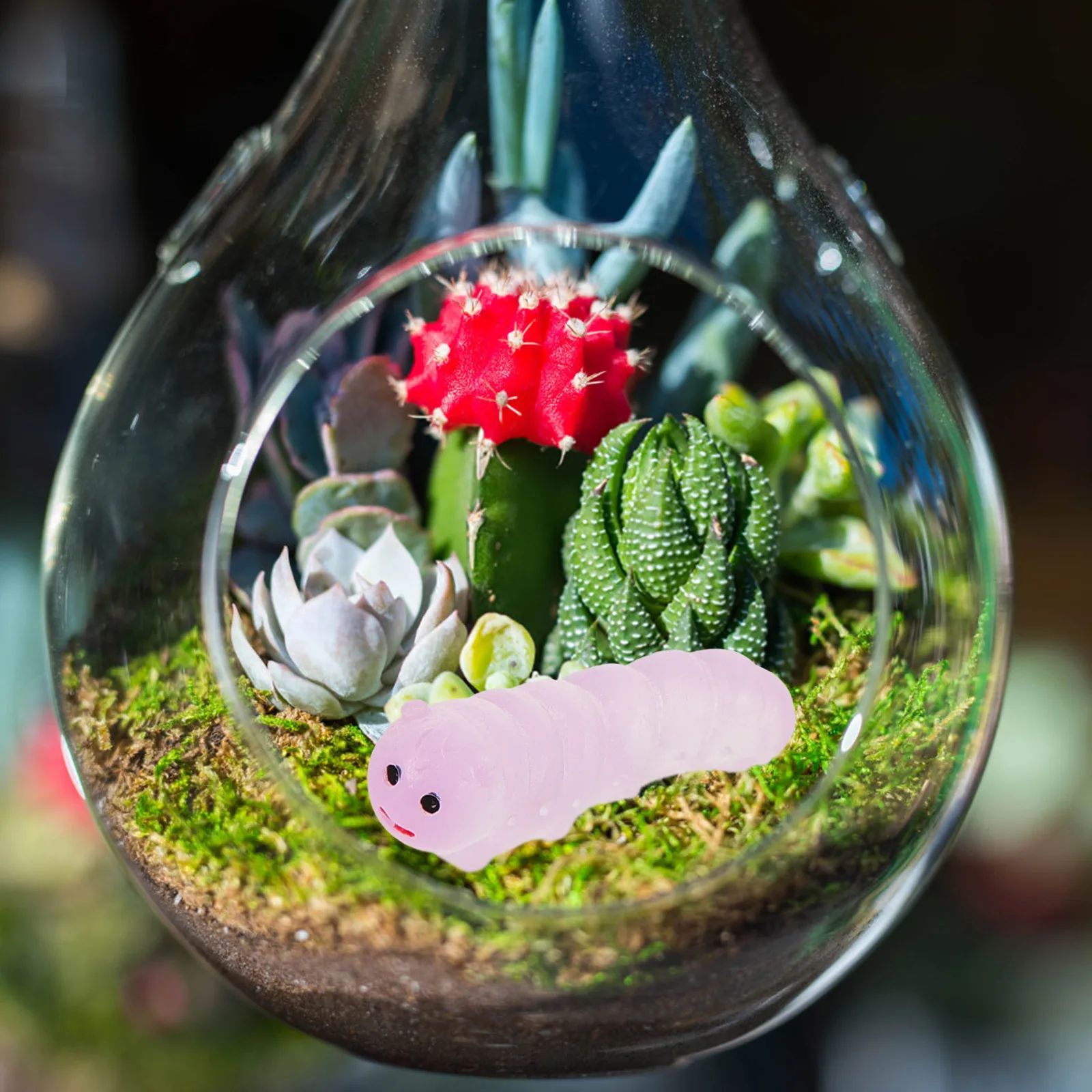 

30 Pcs Night Glow Caterpillar Resin Decor Blue Green Purple Mini Worm Figurines Bonsai Terrarium Aquarium Landscape Ornament