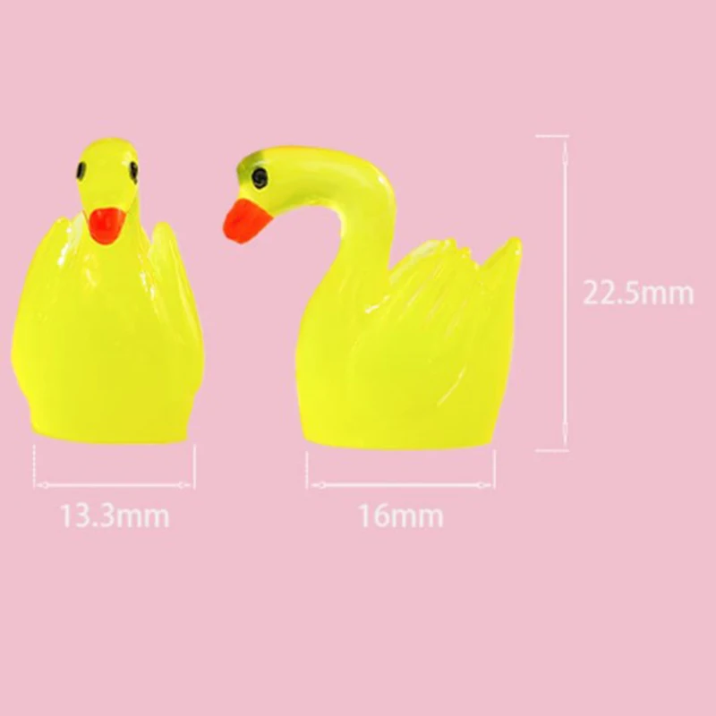 Mini figuritas de cisne brillantes de dibujos animados, accesorios de decoración de Interior de coche, regalos, lindos y creativos
