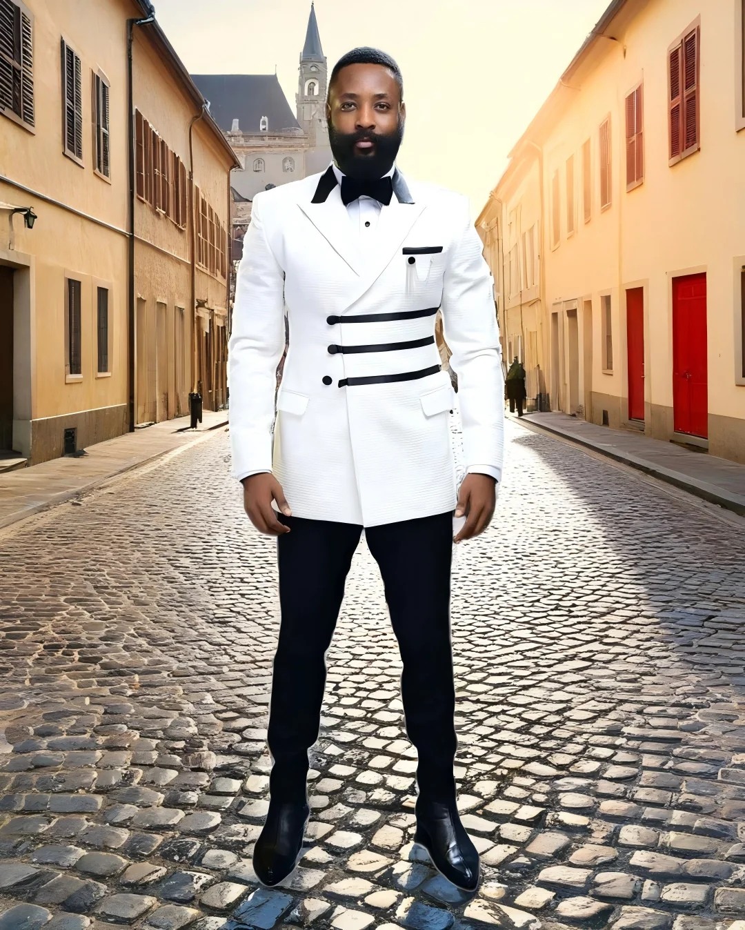 

Blazer Sets Plaid Fashion Peaked Lapel Men Wedding Prom Dress Suits Double Breasted Men Suits Groom Party Tuxedo 2 Pieces Set