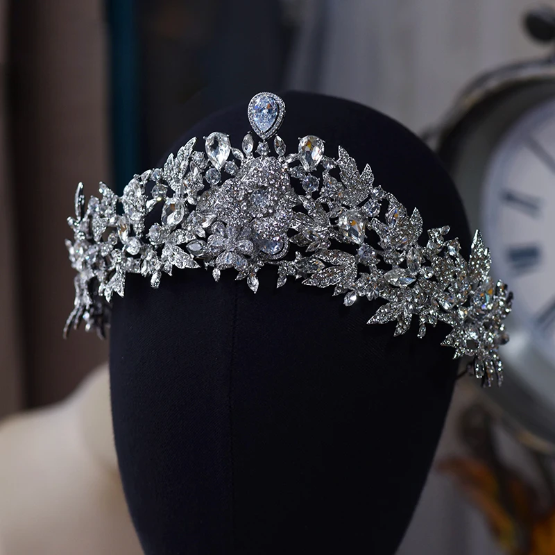 

European Zircon Tiara Headpiece for Brides. Wedding Crown, Hair Accessories, Bridal Crystal, Baroque Rhinestone Hairband