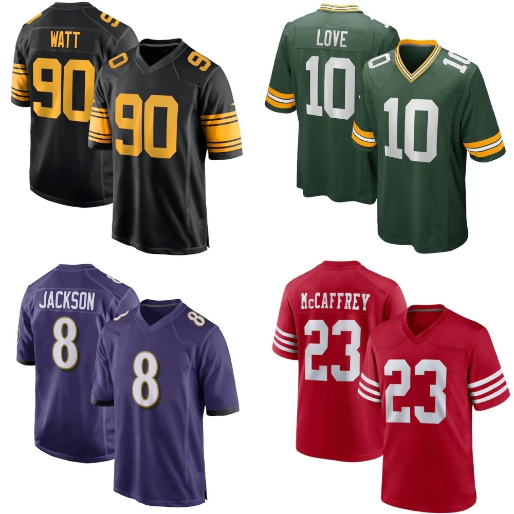 

Wholesale Stitched Detroit Allen Lamb Williams Burrow St. Brown Love Kelce Hill Chubb Gibbs Nacua Jefferson Football Jerseys